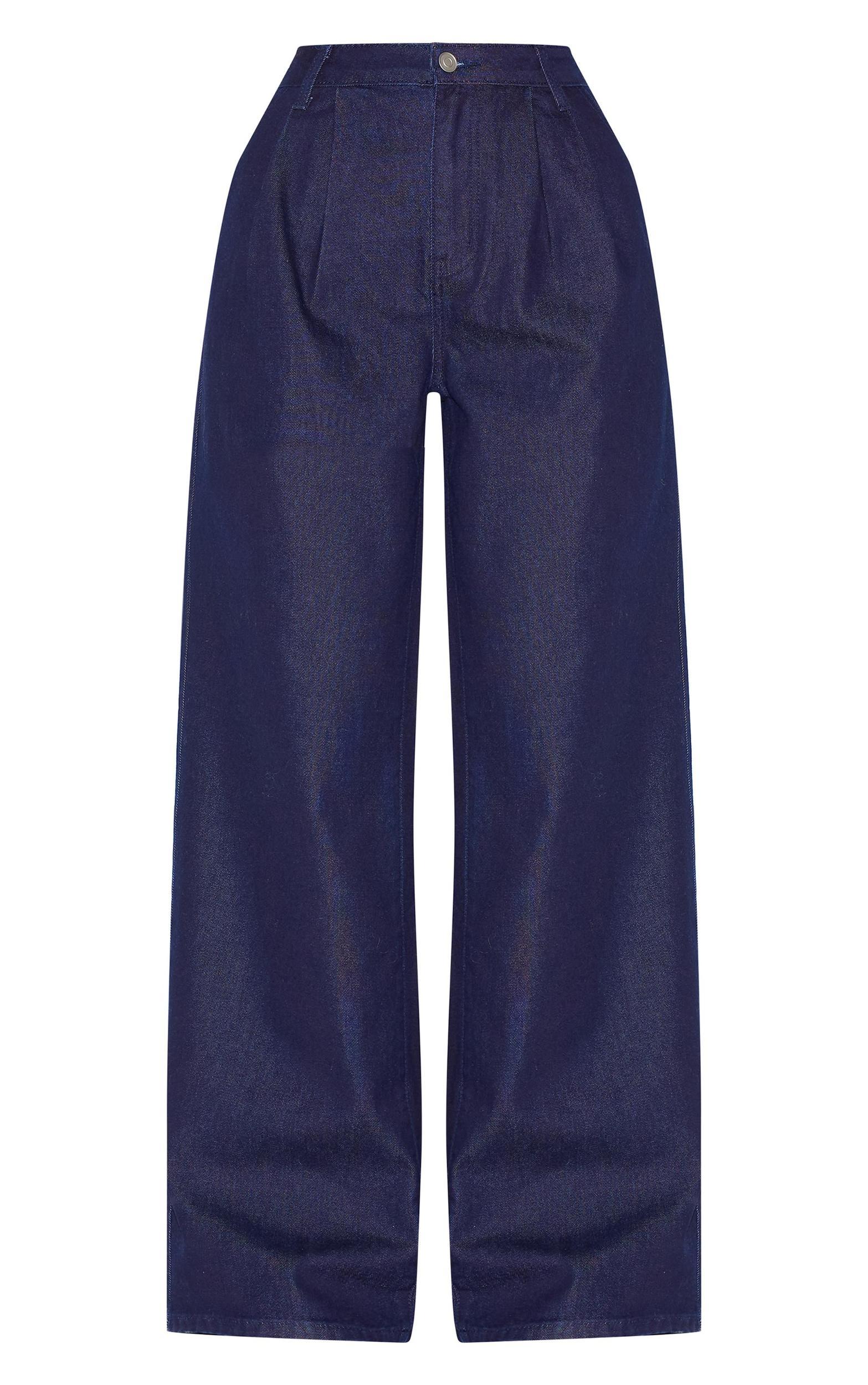 Dark Indigo High Waist Tailored Style Jeans Product Image