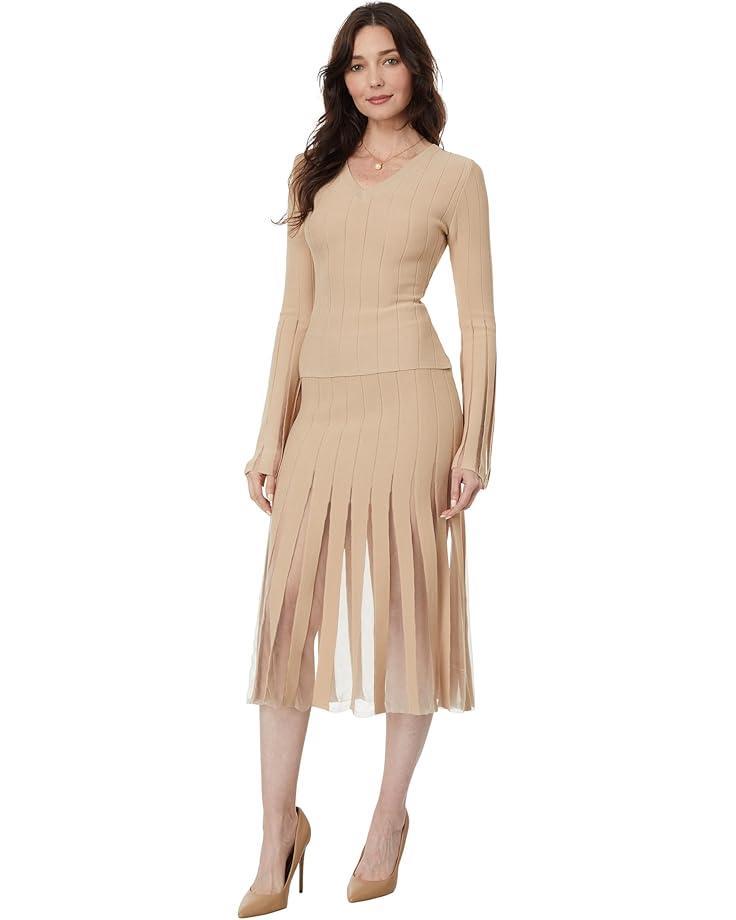 Long Sleeve Shirred Woven Blouse Crepe Georgette Product Image