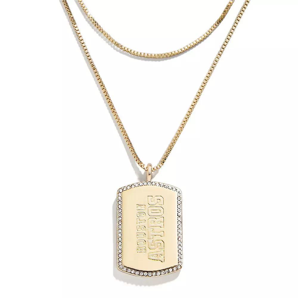 WEAR by Erin Andrews x Baublebar Houston Astros Dog Tag Necklace, Women's, Gold Product Image