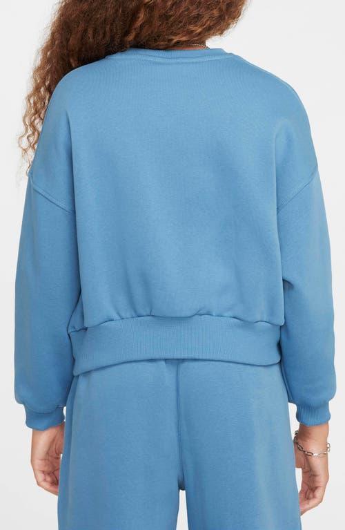 Nike Kids' Sportswear Club Fleece Crewneck Sweatshirt in Aegean Storm/White at Nordstrom, Size Xs Product Image