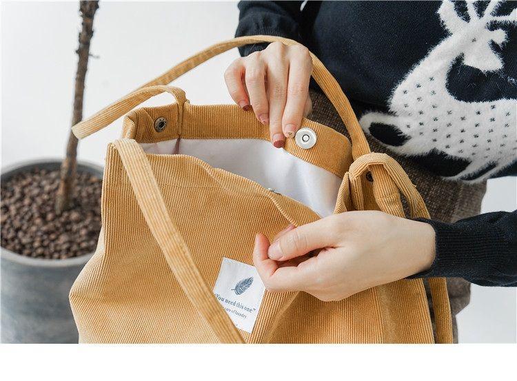 Appliqued Corduroy Tote Bag Product Image