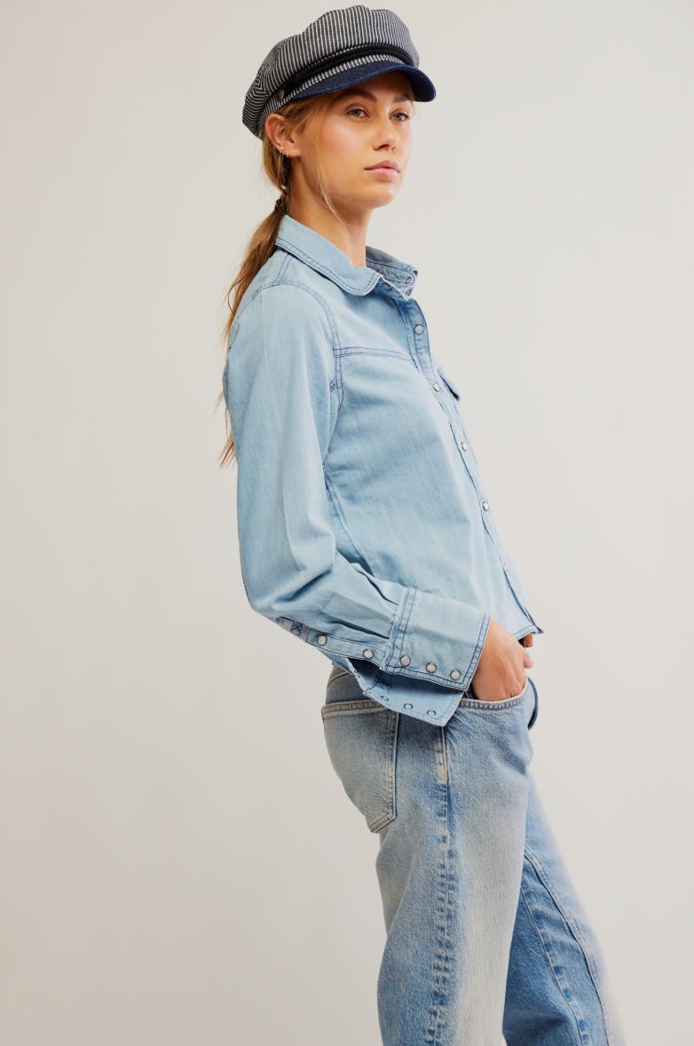 Shrunken Denim Shirt Product Image