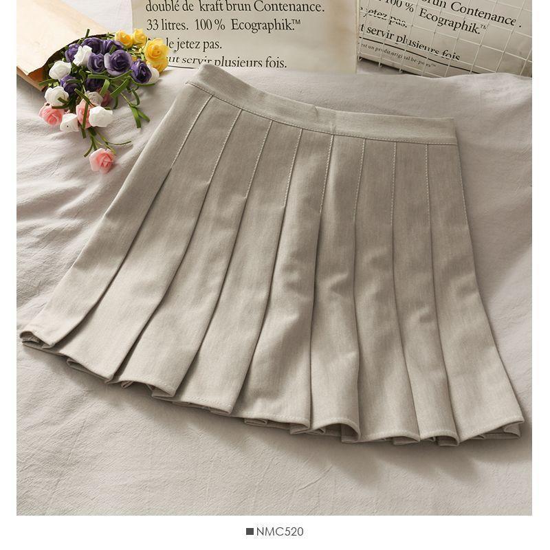 High-Waist Pleated Mini Skirt Product Image