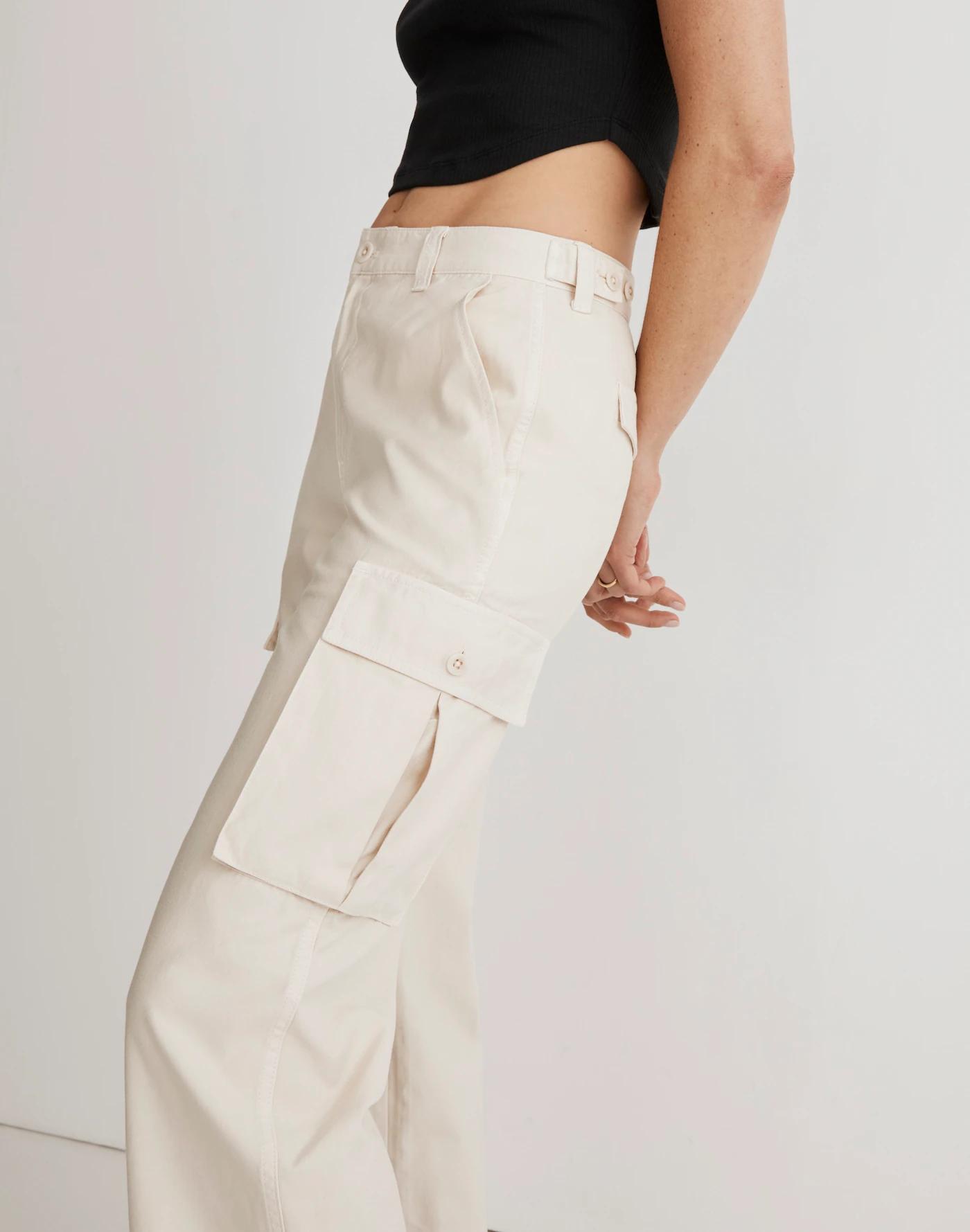 Garment-Dyed Low-Slung Straight Cargo Pants Product Image