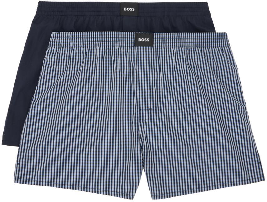 HUGO BOSS Two-pack Navy Boxers In 423-medium Blue Product Image