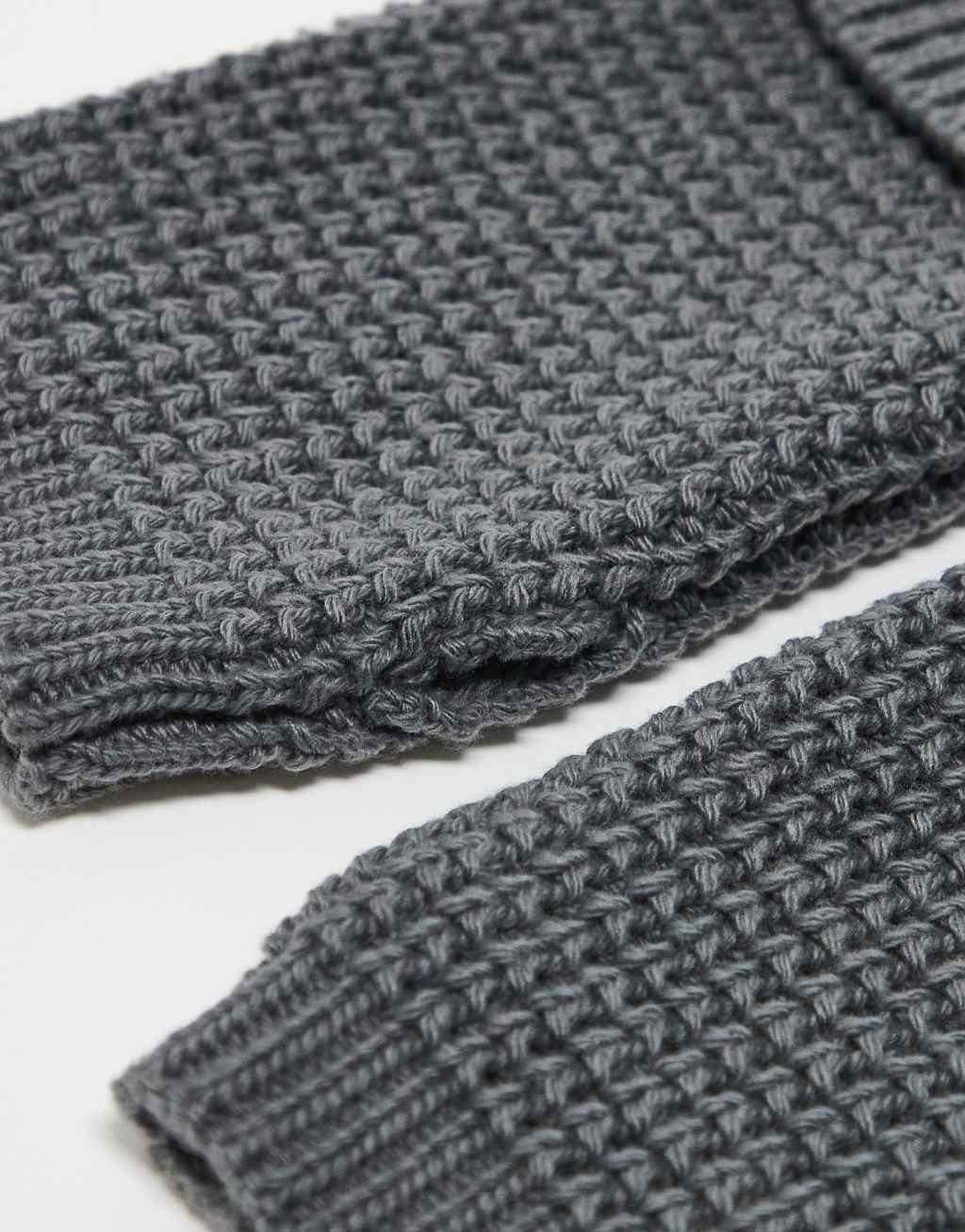 ASOS DESIGN palm warmers in waffle knit in gray Product Image