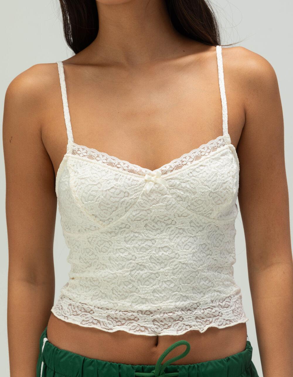 FULL TILT Womens Lace Cami - IVORY Product Image