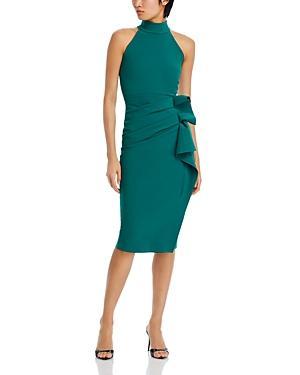 Womens Halter Ruffle Midi Dress Product Image