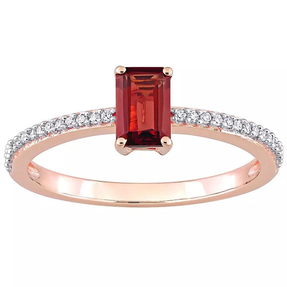 Stella Grace 10k Rose Gold Garnet & Diamond Accent Promise Ring, Women's, Size: 8.50 Product Image