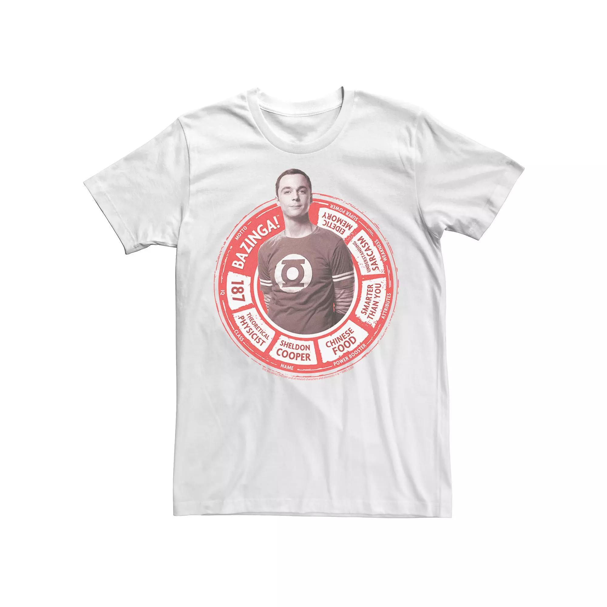 Men's The Big Bang Theory Sheldon Statistics Tee, Size: Small, White Product Image