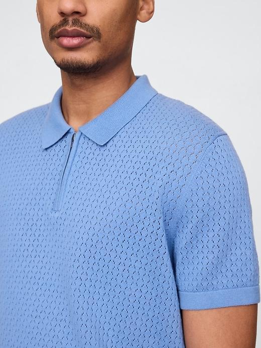 Crochet Polo Shirt Product Image