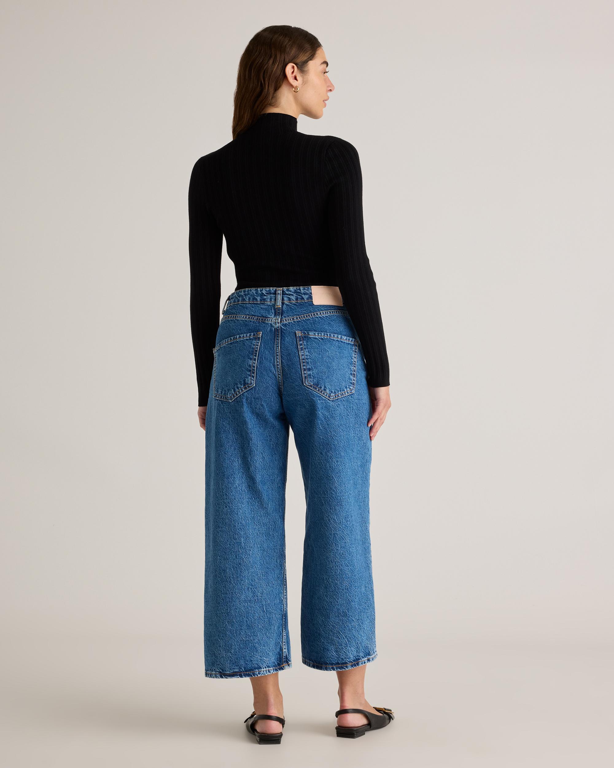 Quince | Women's Cotton Cashmere Ribbed Turtleneck Bodysuit Size XL, Organic Cotton Product Image