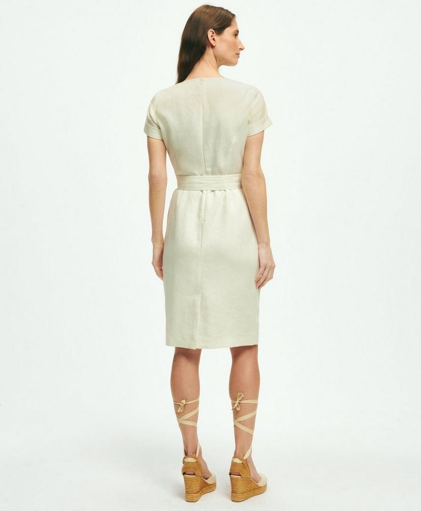 Utility Belted Sheath Dress In Linen Product Image