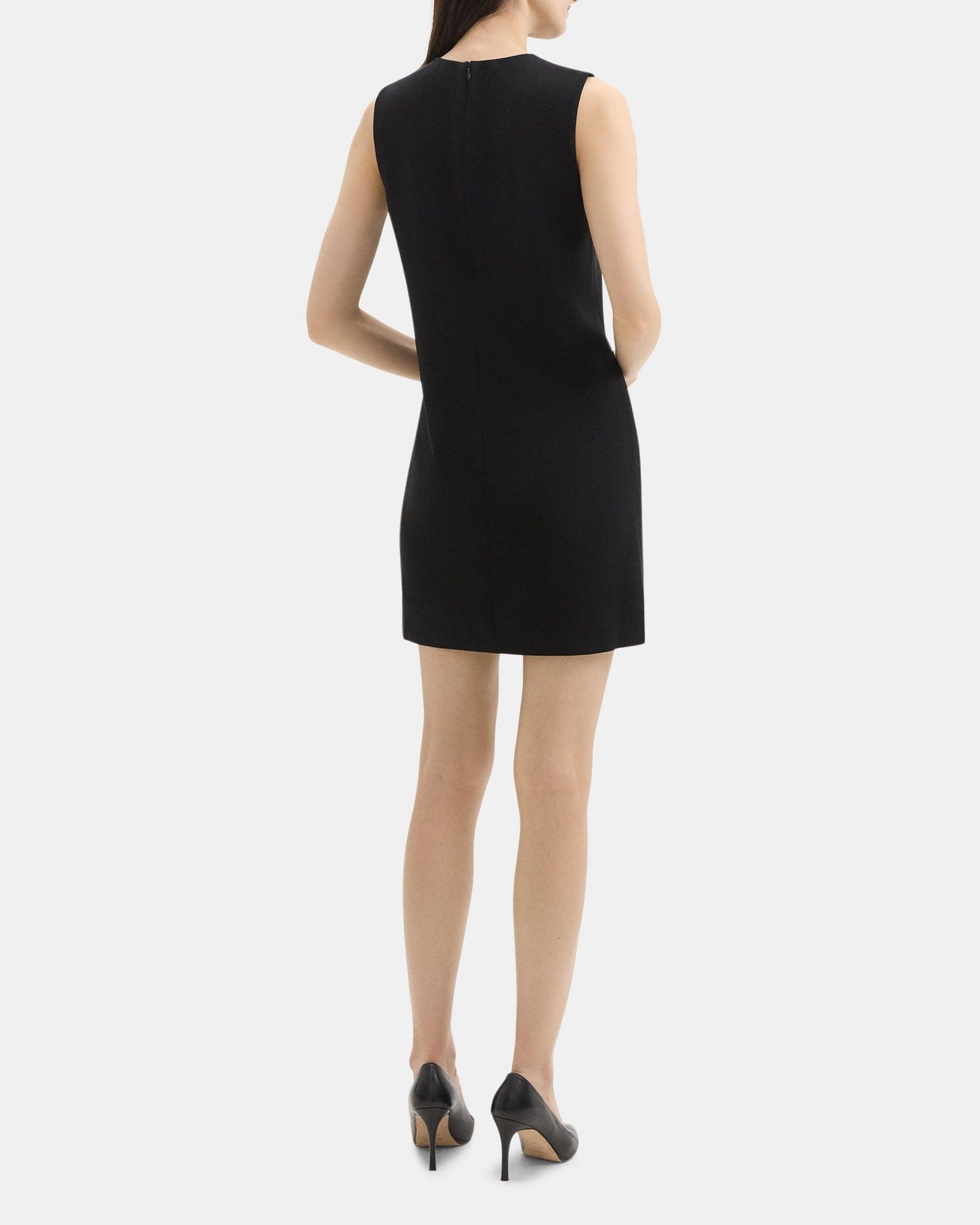 Sleeveless Shift Dress in Crepe Product Image