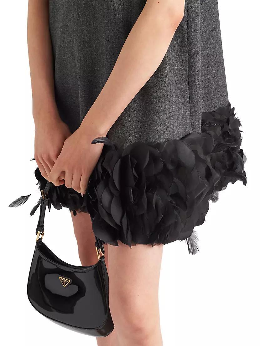 Womens Embroidered Wool Mini-Dress Product Image