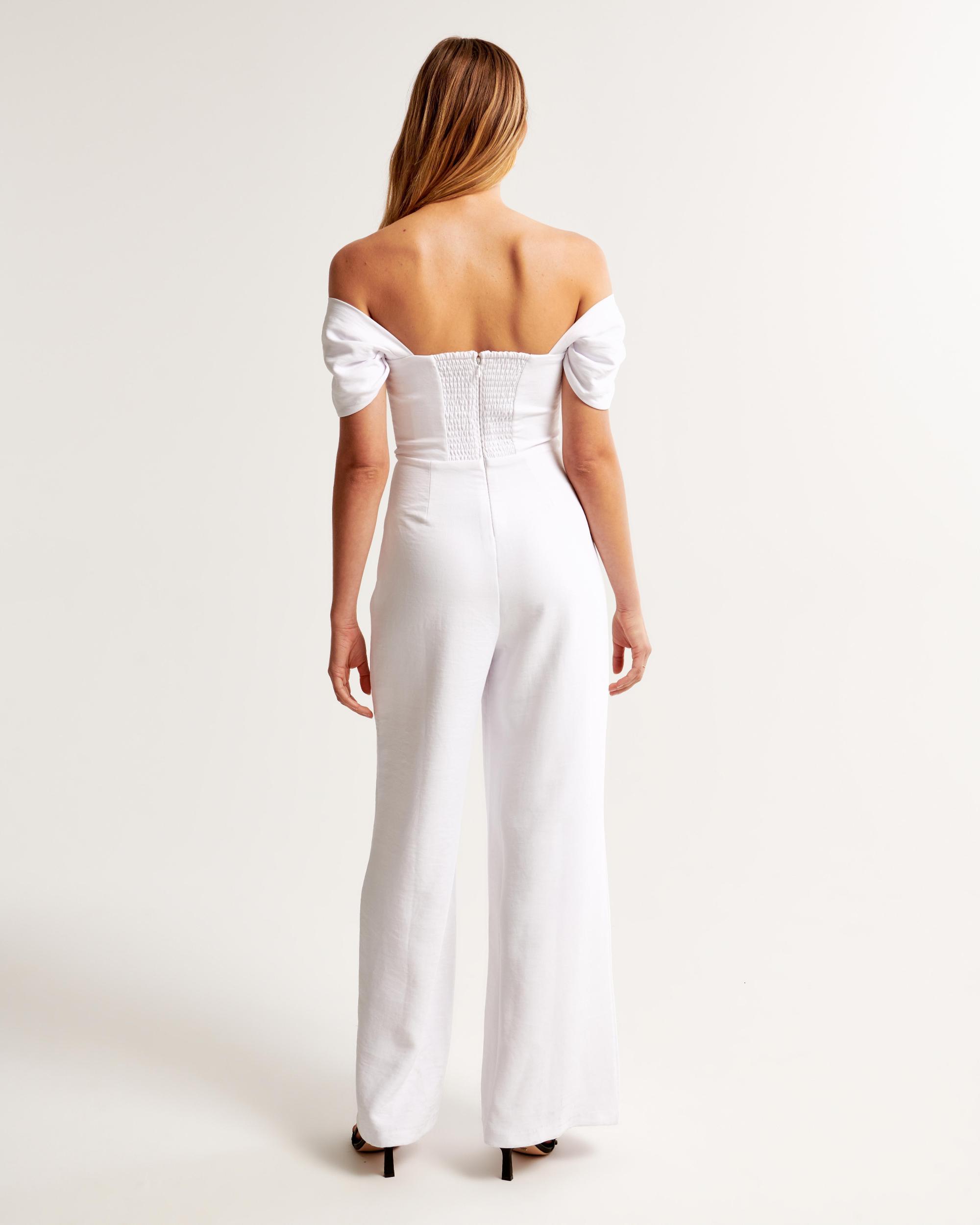 Off-The-Shoulder Premium Crepe Jumpsuit Product Image