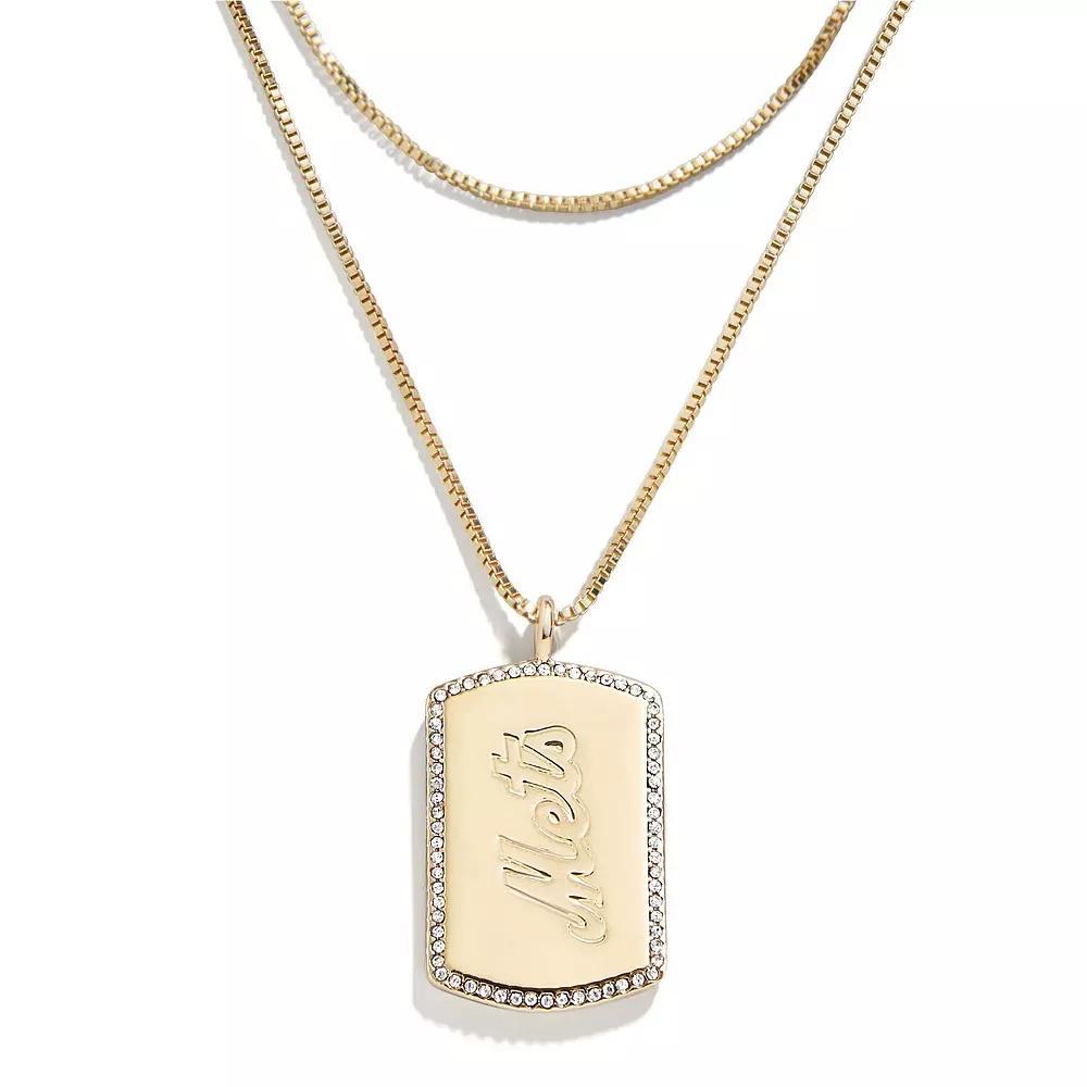WEAR by Erin Andrews x Baublebar New York Mets Dog Tag Necklace, Women's, Gold Product Image