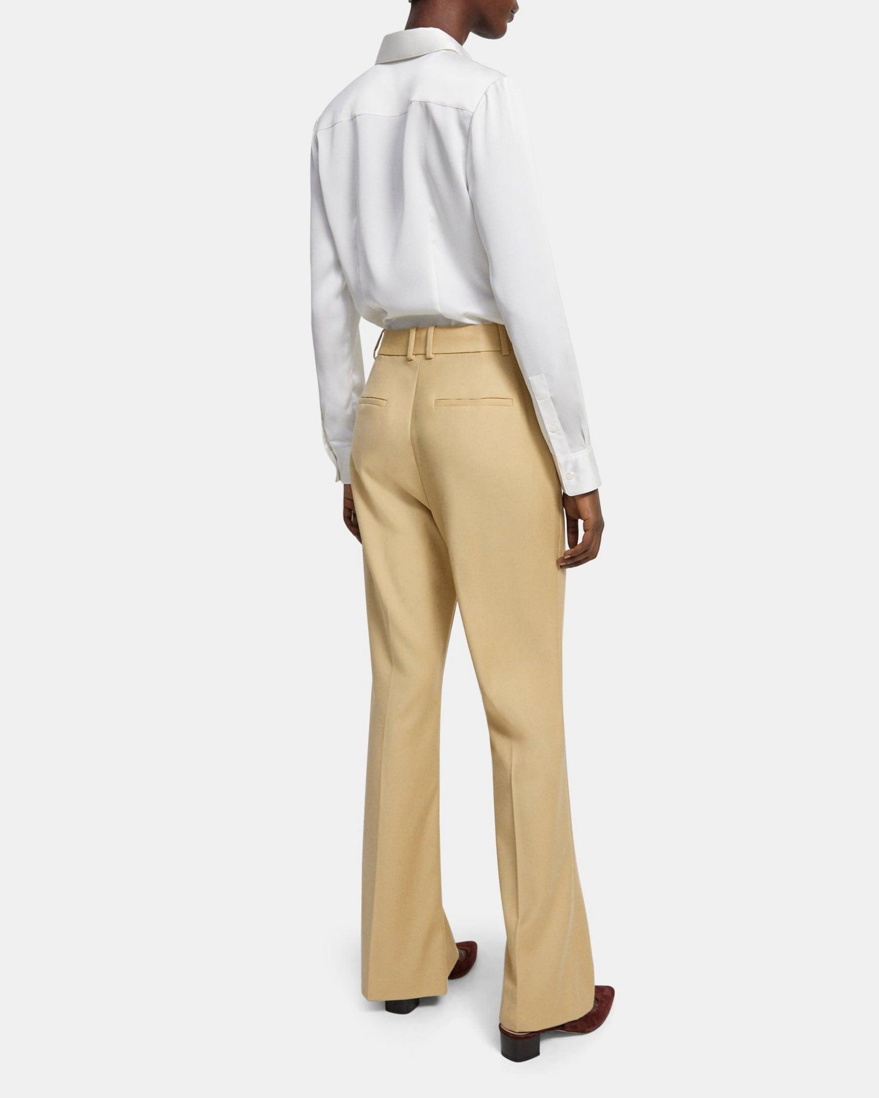 Flared High-Waist Pant in Wool Flannel Product Image