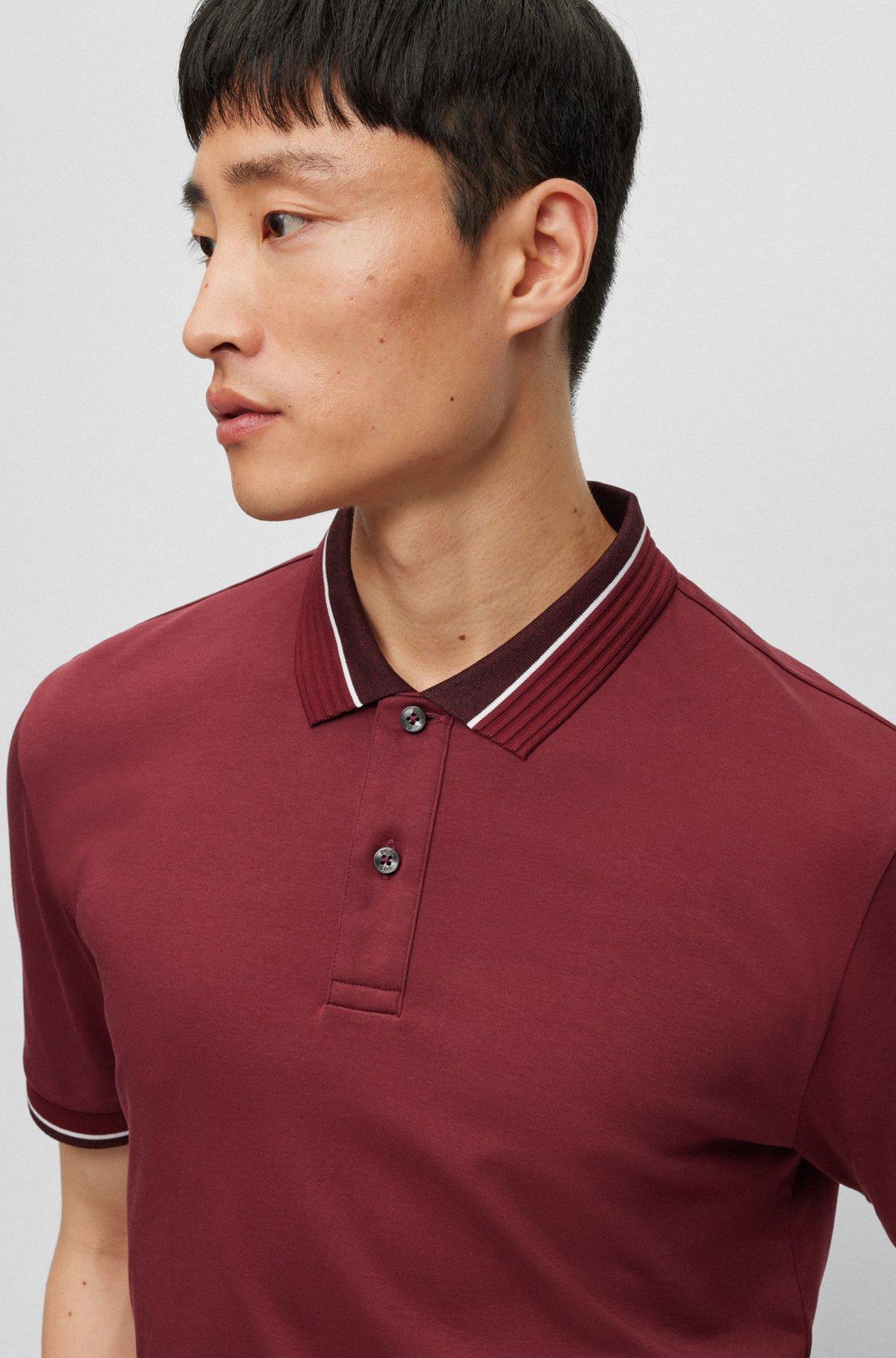 Mercerized-cotton polo shirt with contrast tipping Product Image