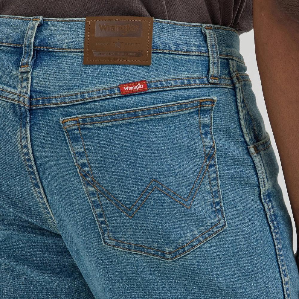 Wrangler Men's Relaxed Fit Straight Jeans - Light Wash 38x30: Midweight Denim, Stretch Fabric, Mid Rise, Belt Loops Product Image