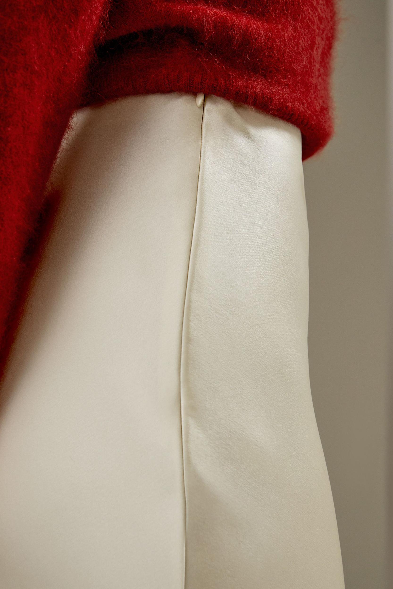 Silk Maxi Skirt with Flare Hem Product Image