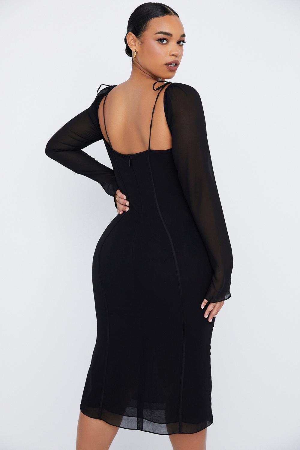 Ophelia  black cutout midi dress - sale Product Image
