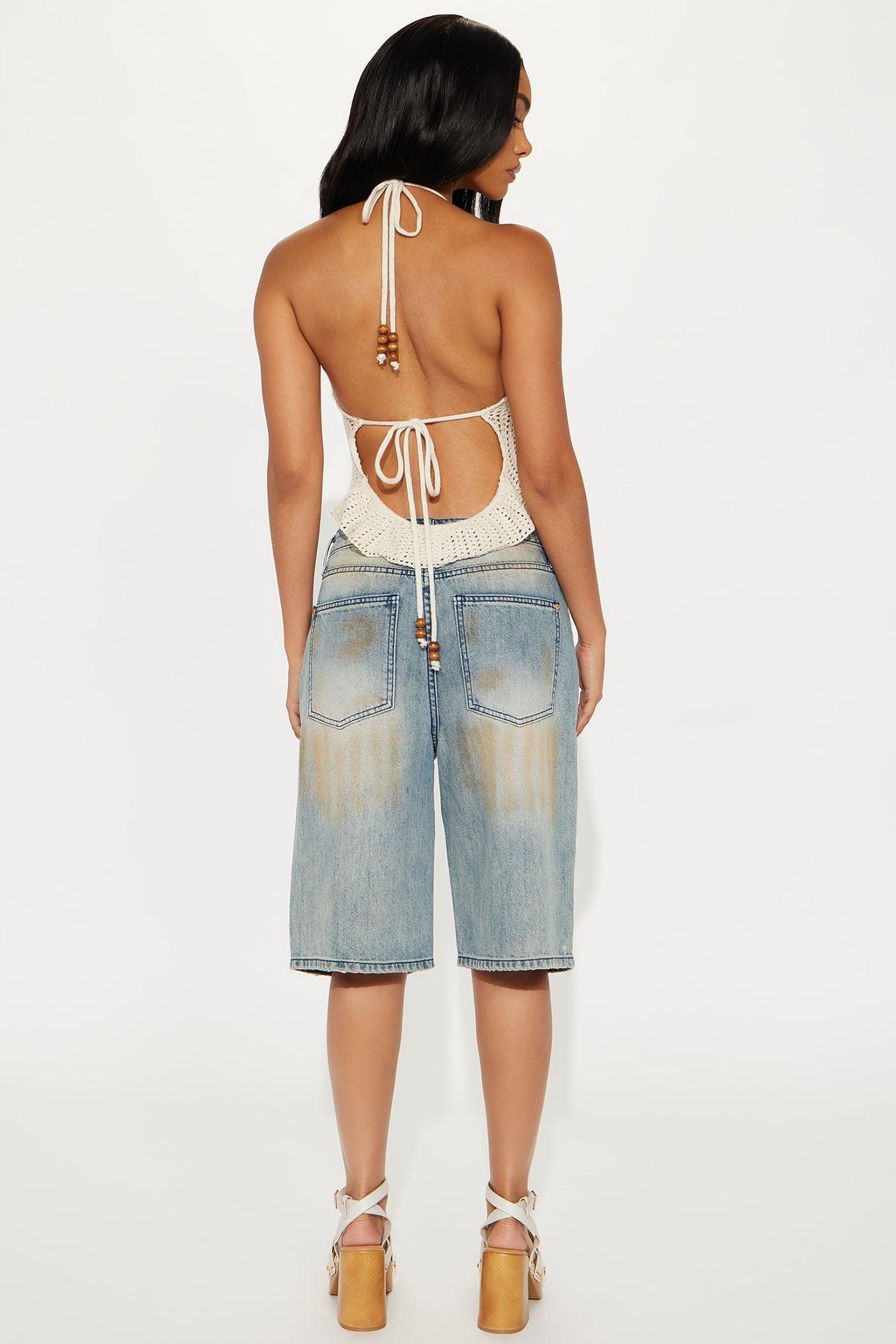 Most Wanted Utility Denim Jorts - Vintage Wash Product Image