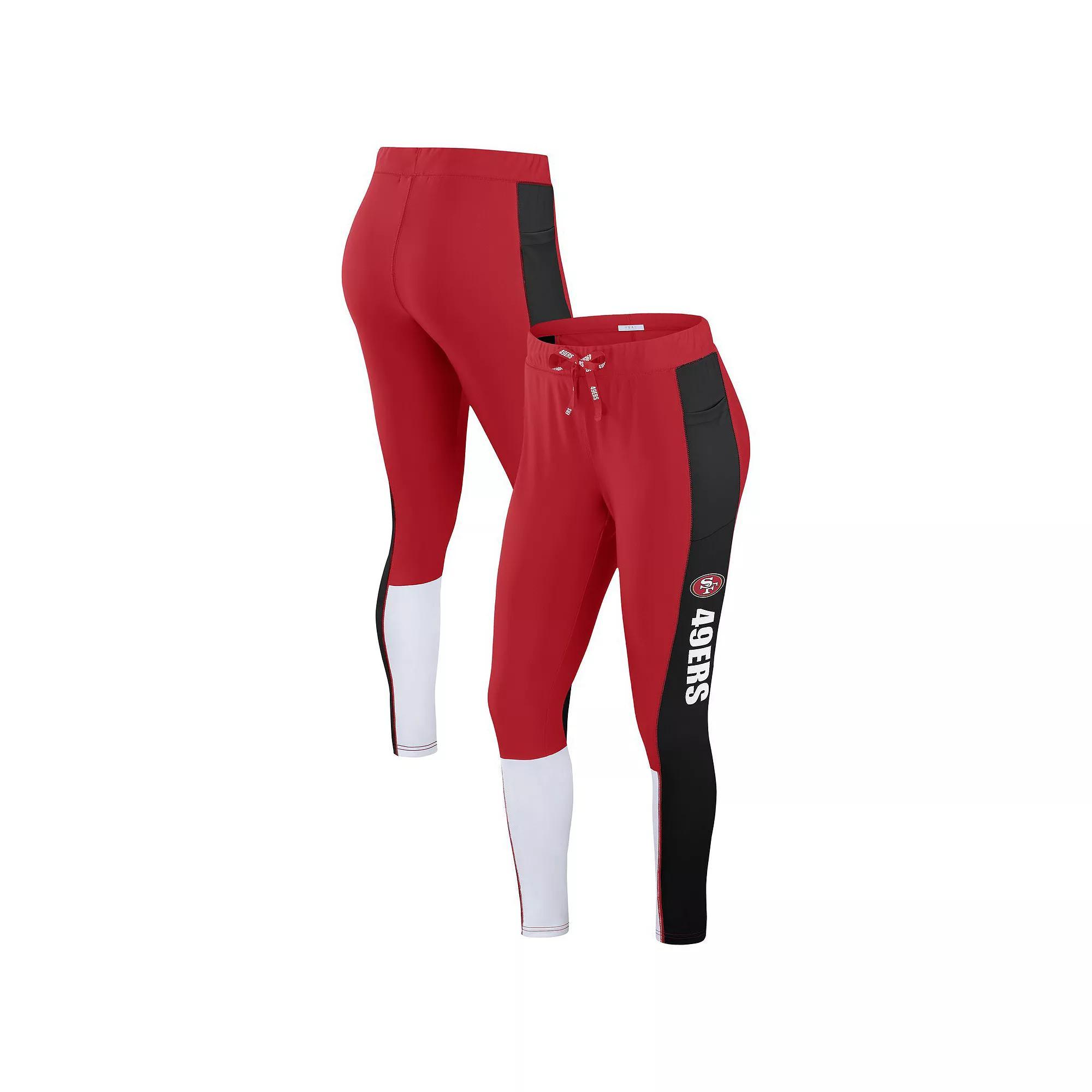 Women's WEAR by Erin Andrews Scarlet/Black San Francisco 49ers Color-Block Leggings, Size: XL, Red Product Image