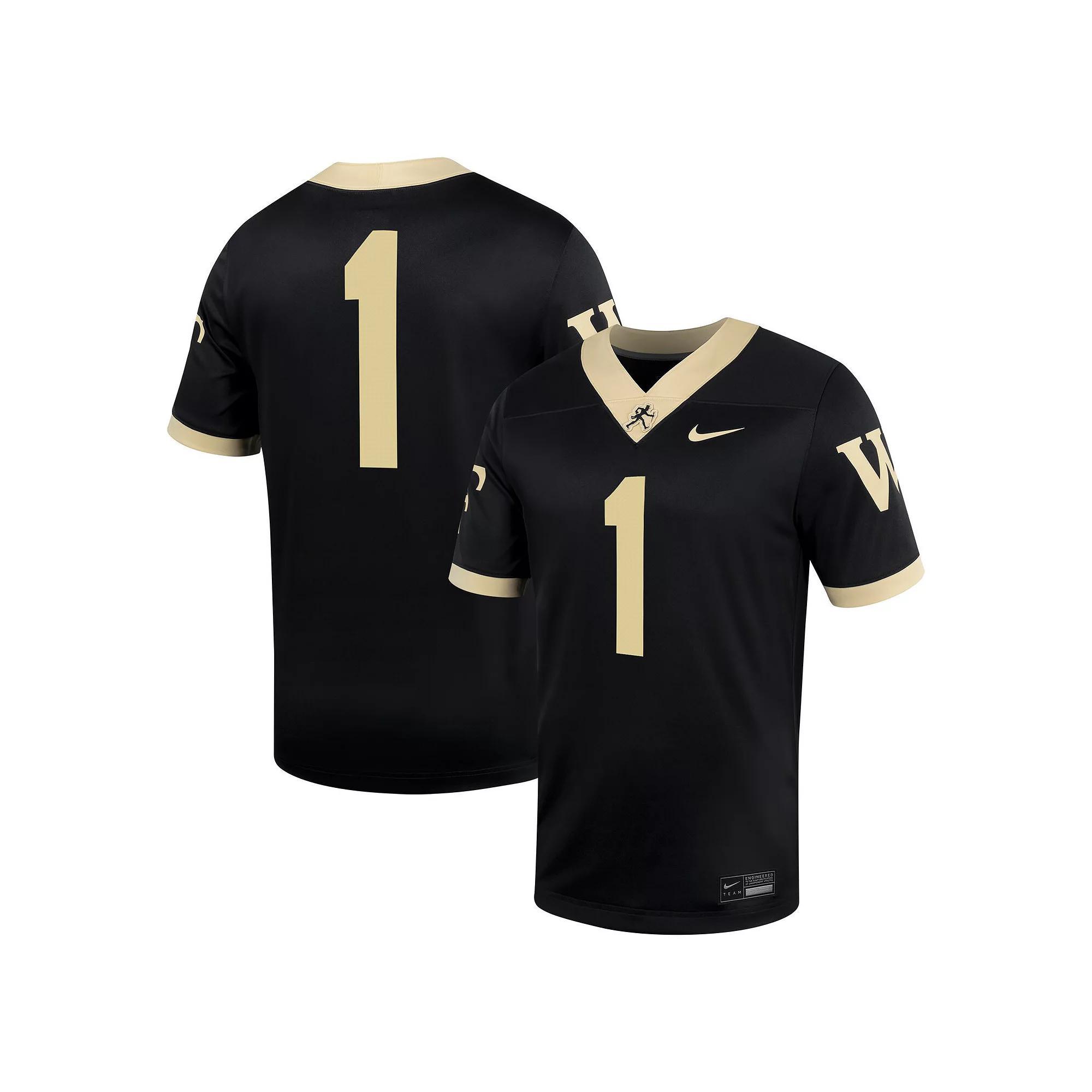 Men's Nike #1 Black Wake Forest Demon Deacons Untouchable Football Jersey, Size: XL, Wfu Black Product Image