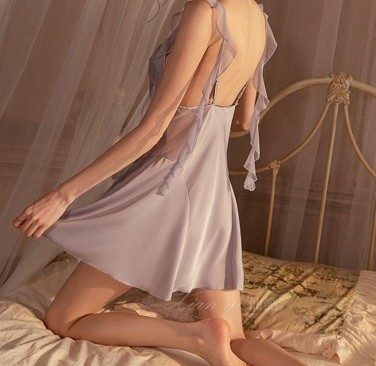 Sleeveless Plain Babydoll Set Product Image
