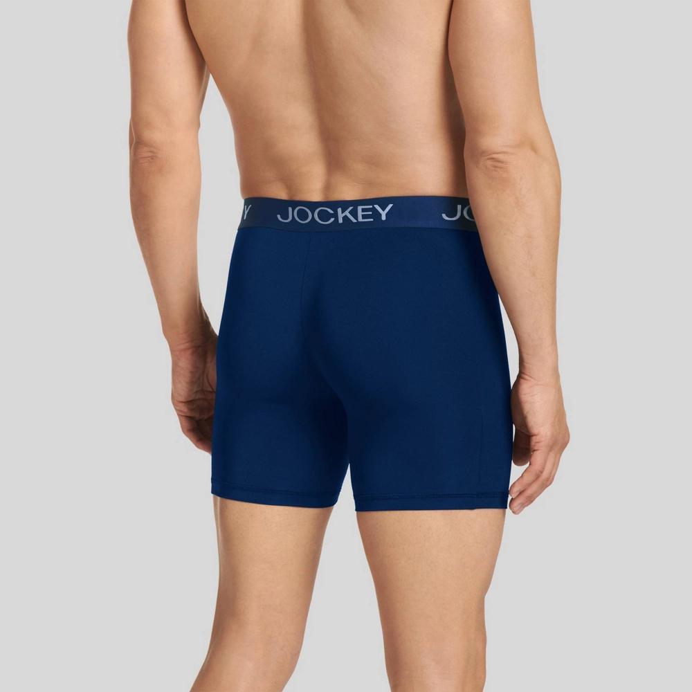Jockey Generation™ Men's Microfiber Stretch 3pk Boxer Briefs Black/Blue S: Moisture Wicking, Quick Dry, Tagless Design Product Image