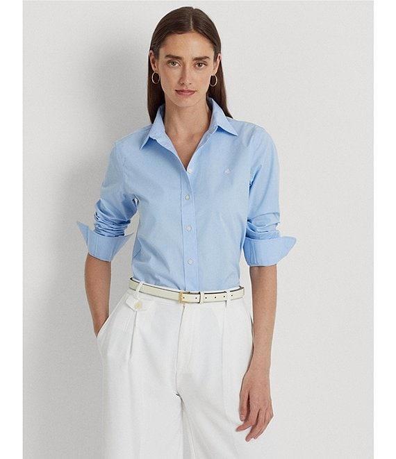 Lauren Ralph Lauren Petite Size Easy Care Point Collar Long Sleeve Shirt Product Image