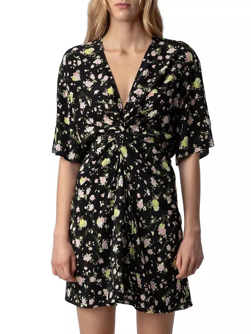 Rozom Soft Crinkle Roses Minidress Product Image