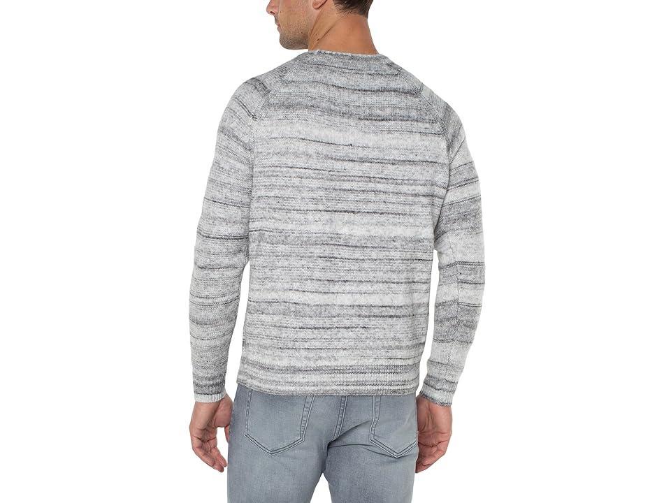 Liverpool Los Angeles Crew Neck Raglan Sweater (Grey Marble Stripe) Men's Sweater Product Image