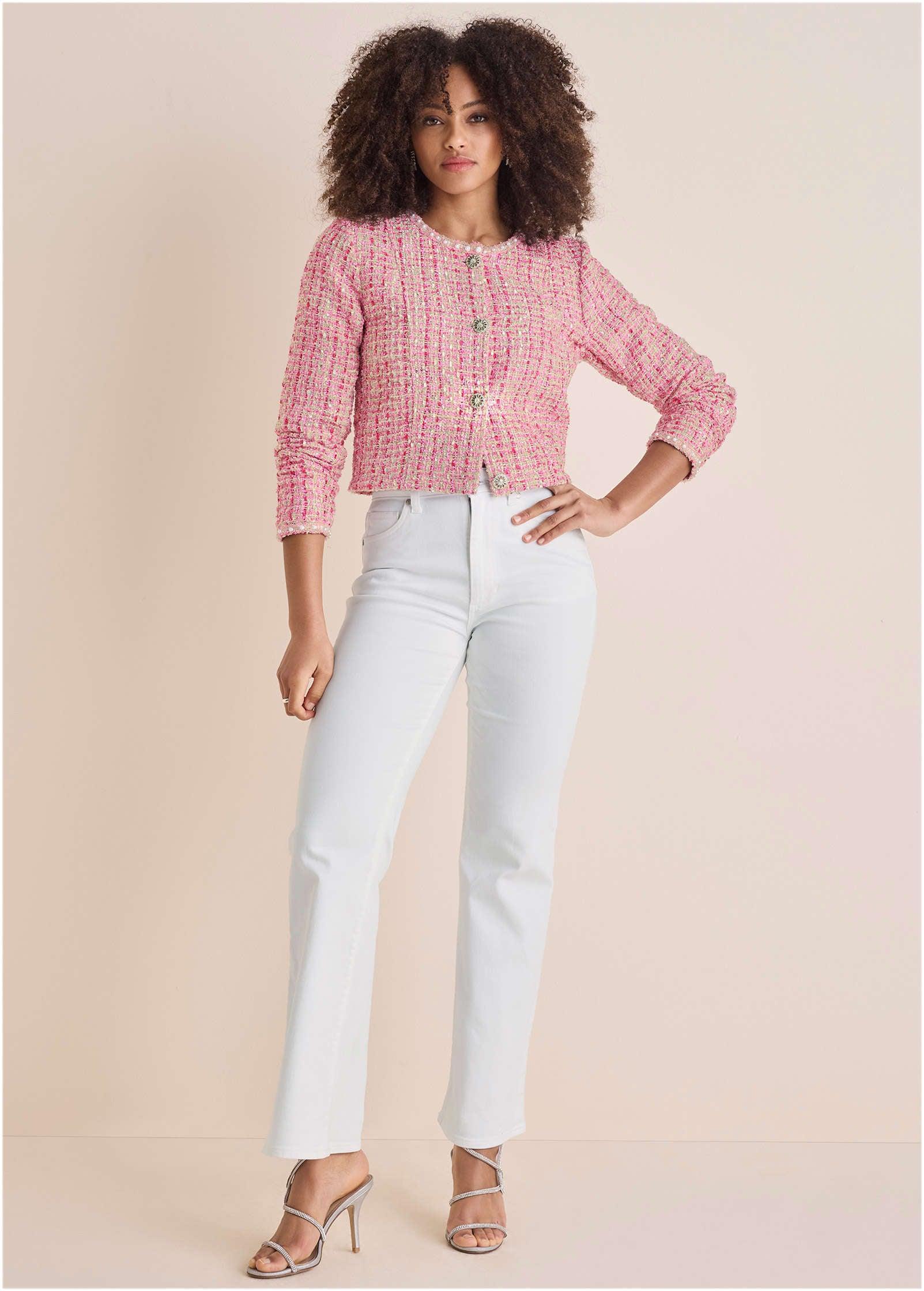 Sparkle Tweed Jacket - Pink Multi Product Image
