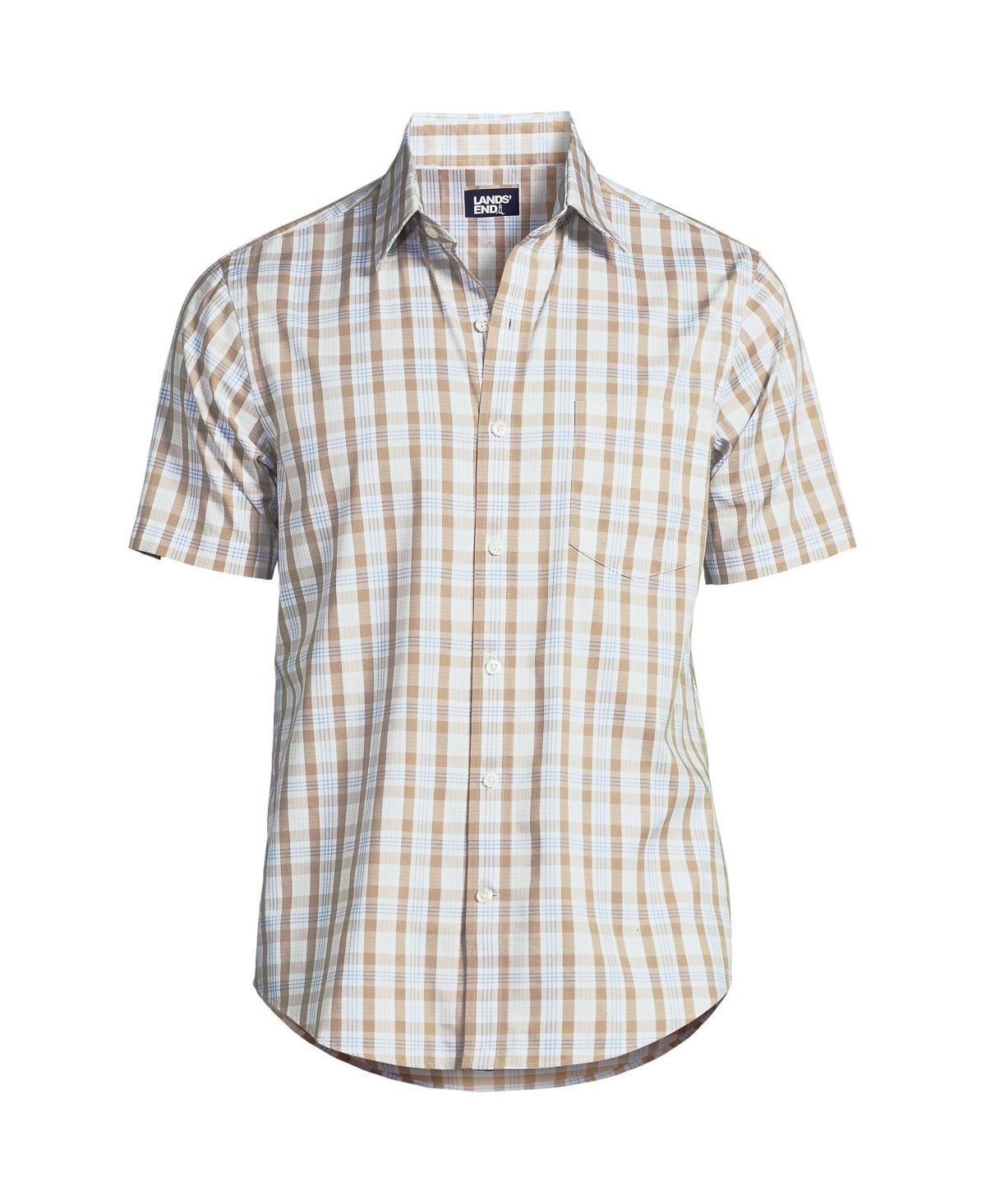 Mens Lands End Short Sleeve Travel Kit Button-Up Short Sleeve Shirt Product Image