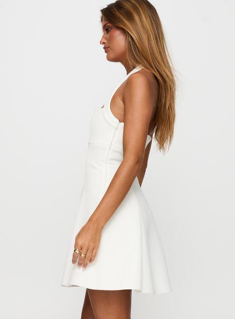 Alyn Halter Mini Dress White Product Image