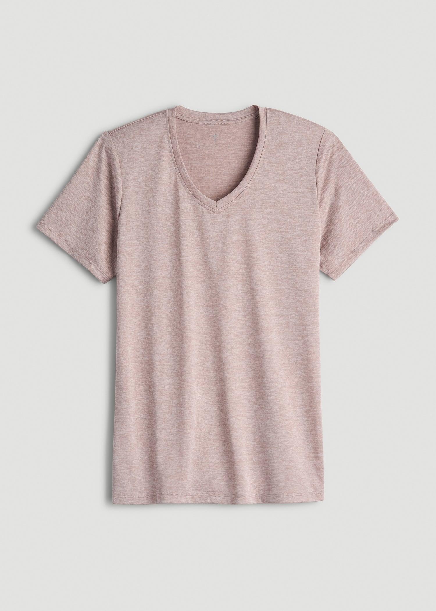 Short Sleeve Active V Neck T-Shirt for Tall Women in Desert Rose Mix Product Image