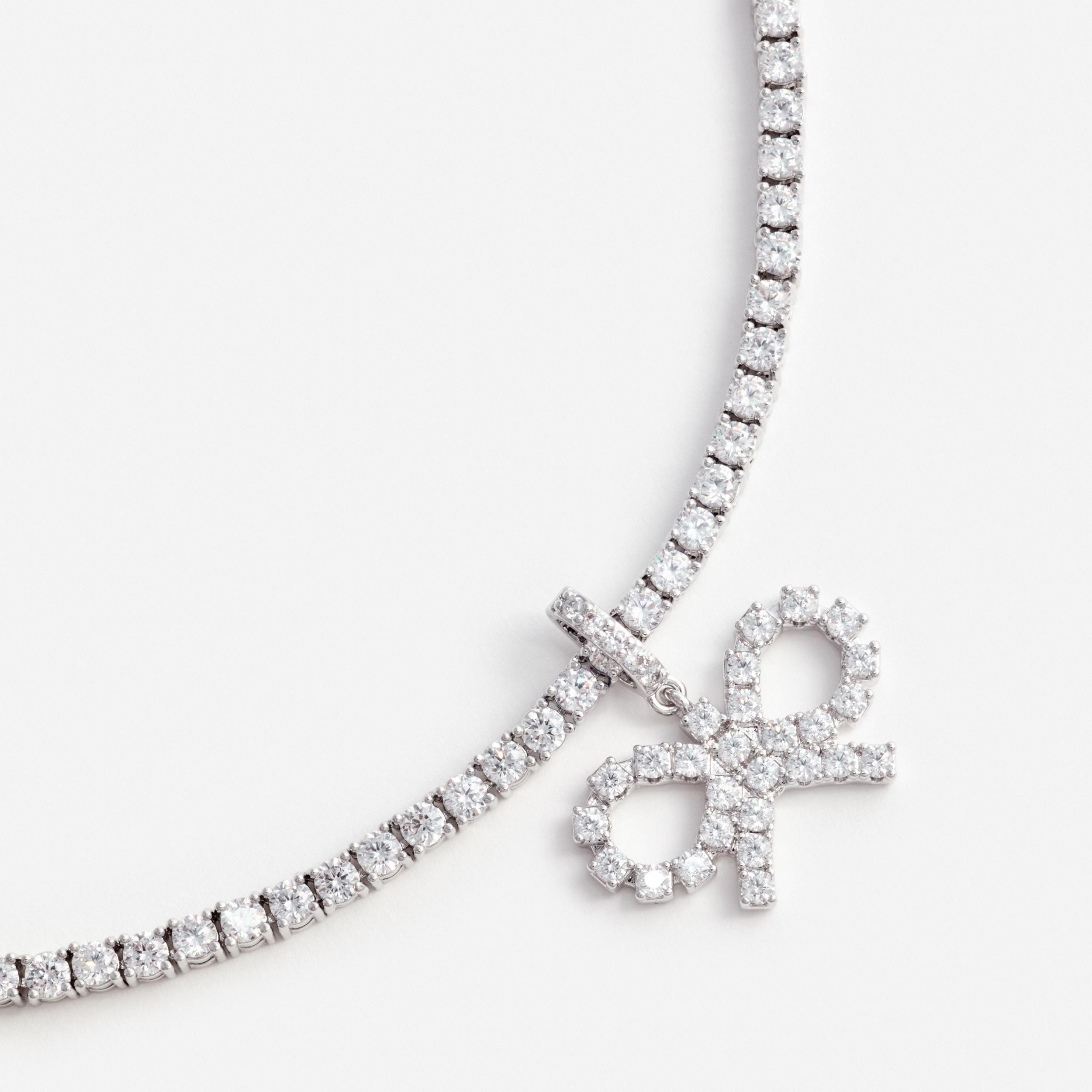 Crystal Bow Tennis Necklace Product Image