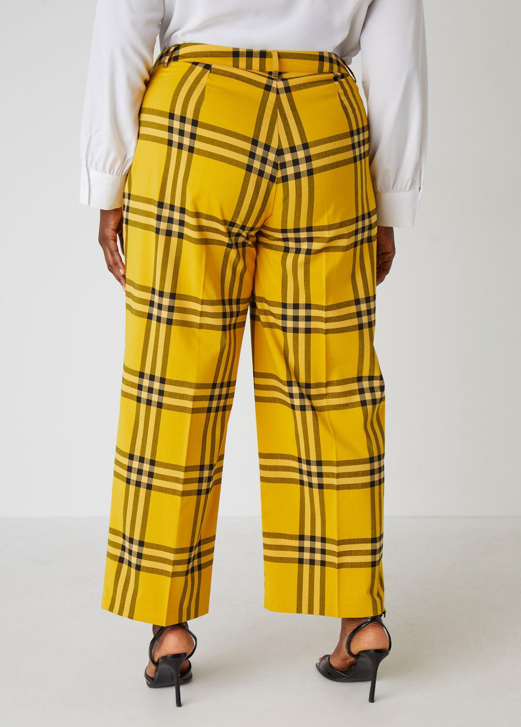 Plaid High Rise Trousers Product Image
