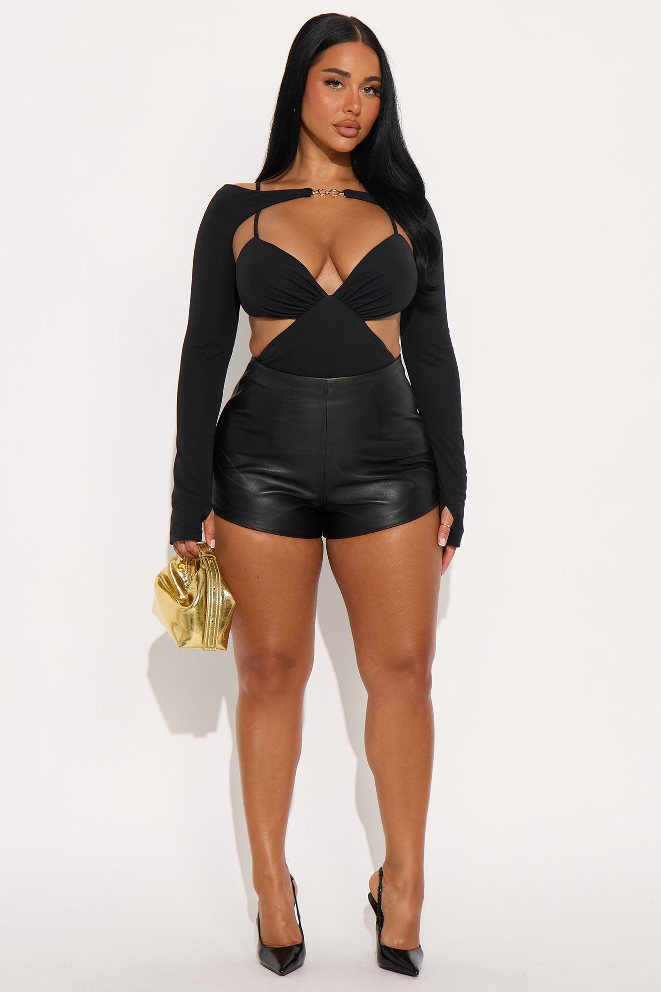 Marcelina Long Sleeve Bolero & Bodysuit 2 Piece Set - Black Female Product Image