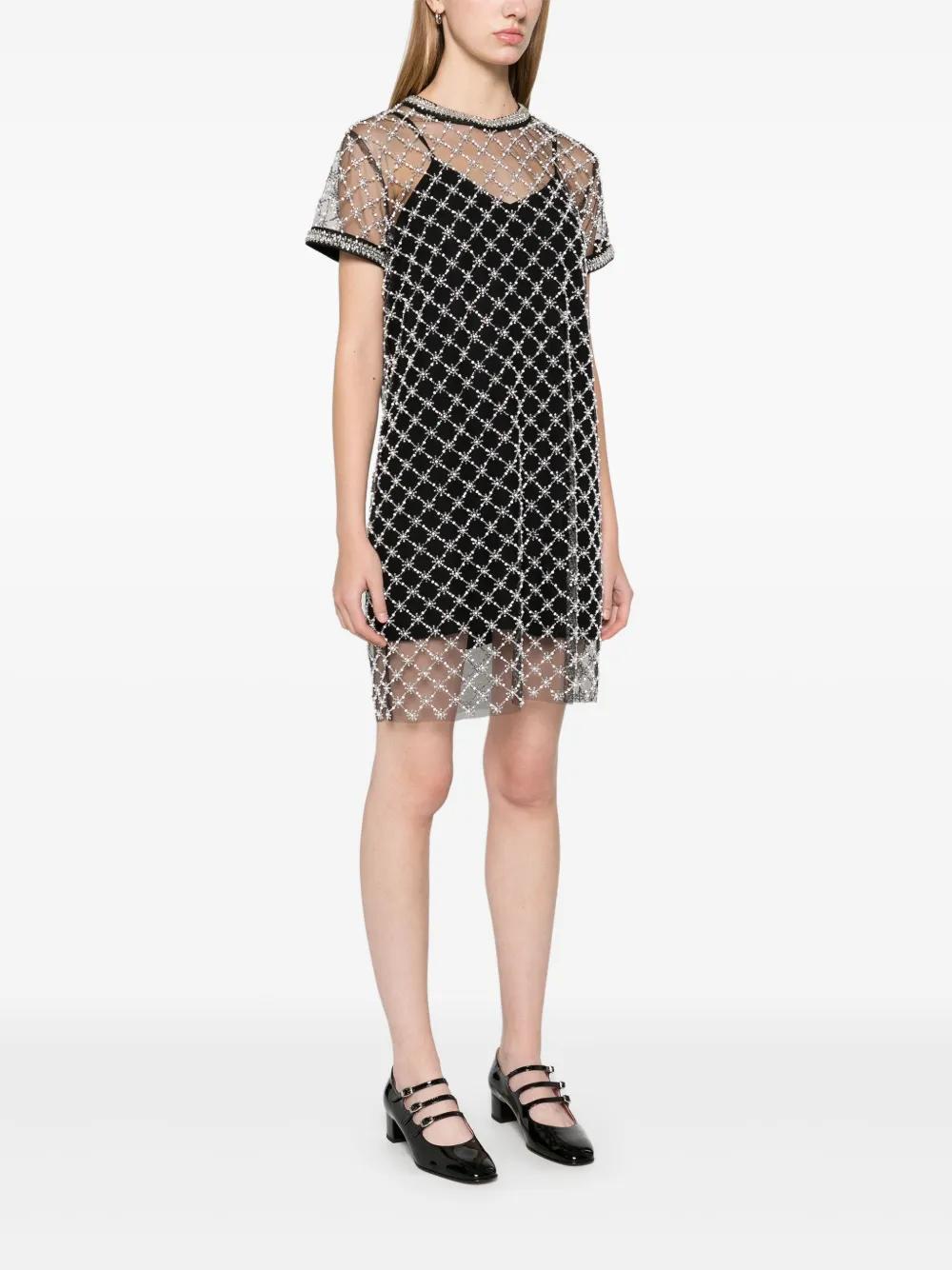 embroidered tulle mini dress Product Image