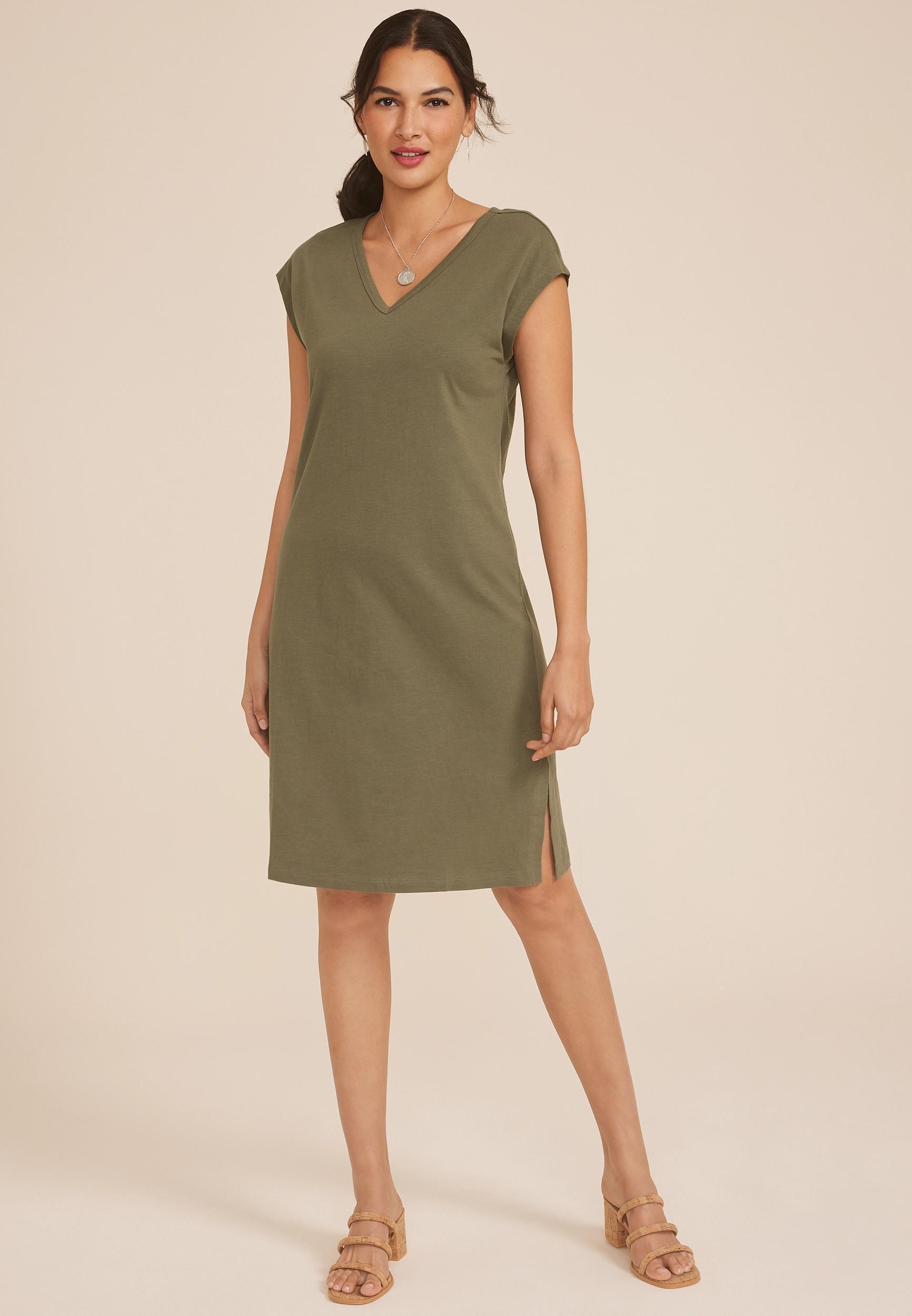 24/7 V Neck T Shirt Dress Product Image