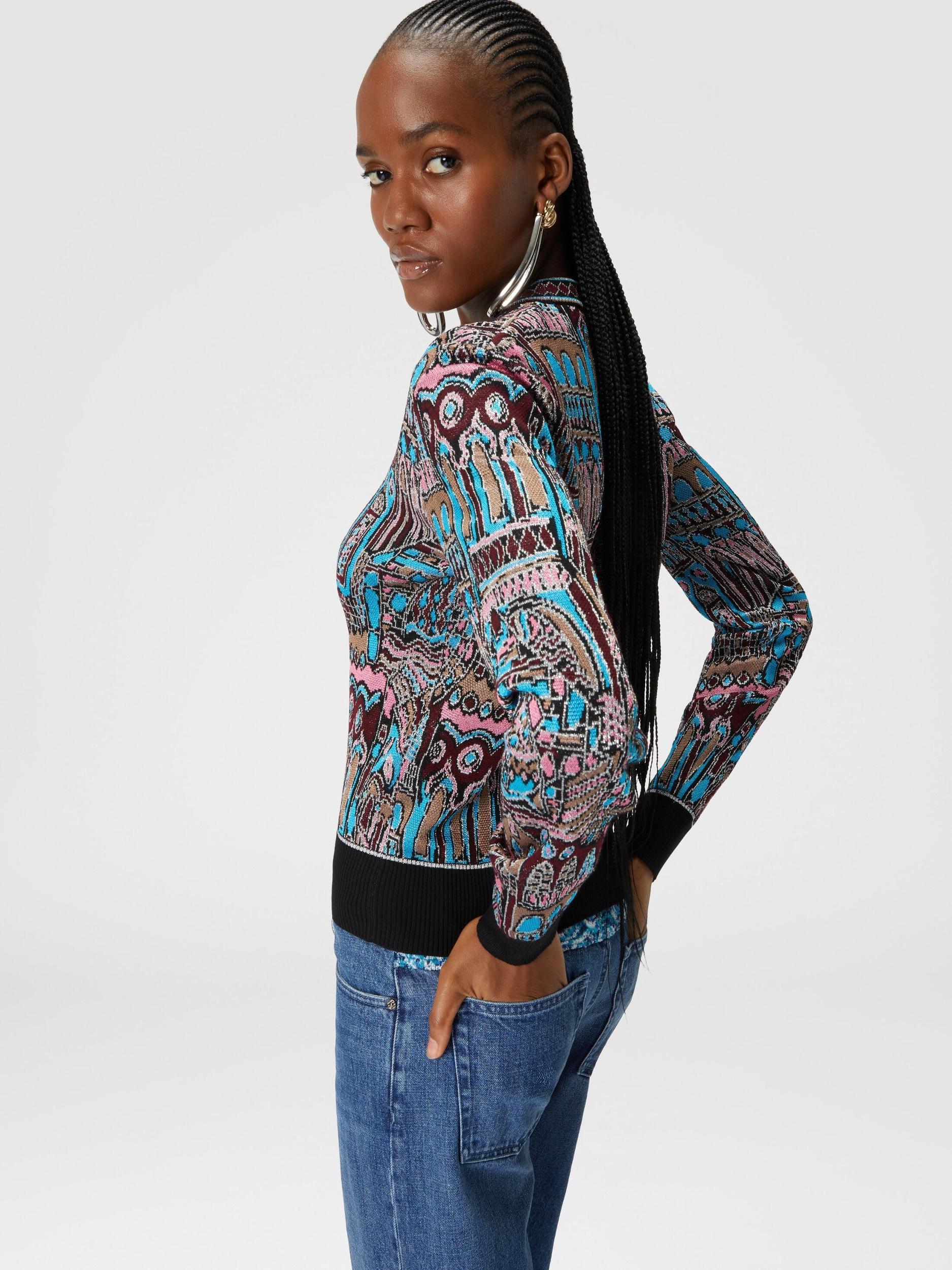 Crewneck pullover in wool and viscose with Venezia motif Product Image