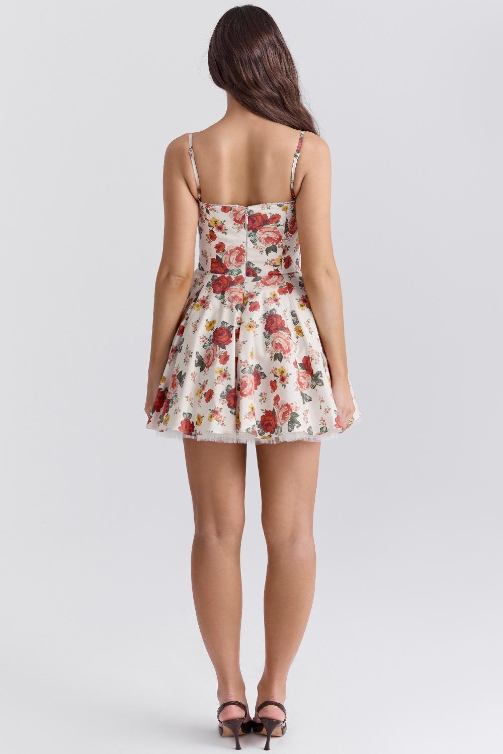 Minimoiselle  italian rose print tulle mini dress Product Image