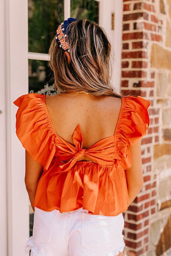 Stay Here Awhile Peplum Top In Rust Product Image