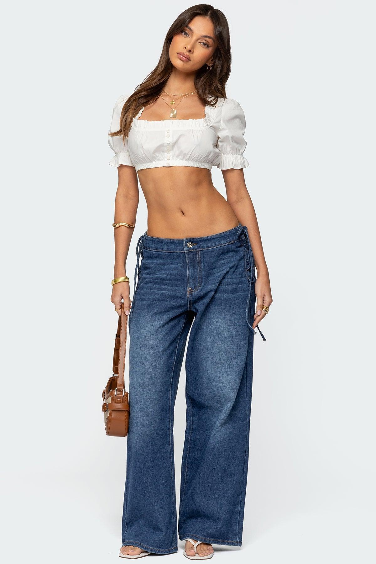 Katt Lace Up Baggy Jeans Product Image