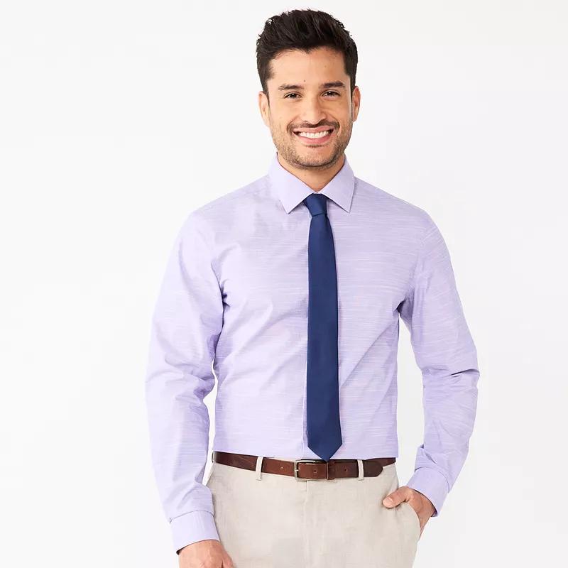 Men's Apt. 9® Premier Flex Slim-Fit Wrinkle Resistant Dress Shirt, Size: Large-34/35, Purple Hyacinth Fresh Product Image