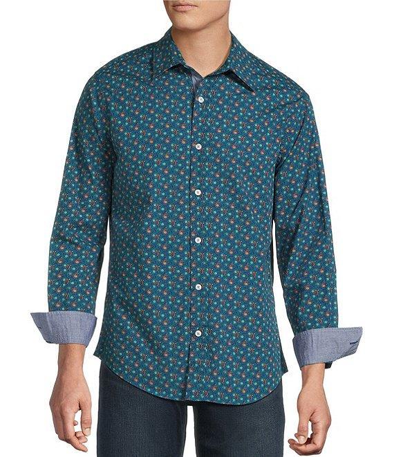 Cremieux Premium Denim Medium Paisley Print Stretch Long Sleeve Woven Shirt Product Image