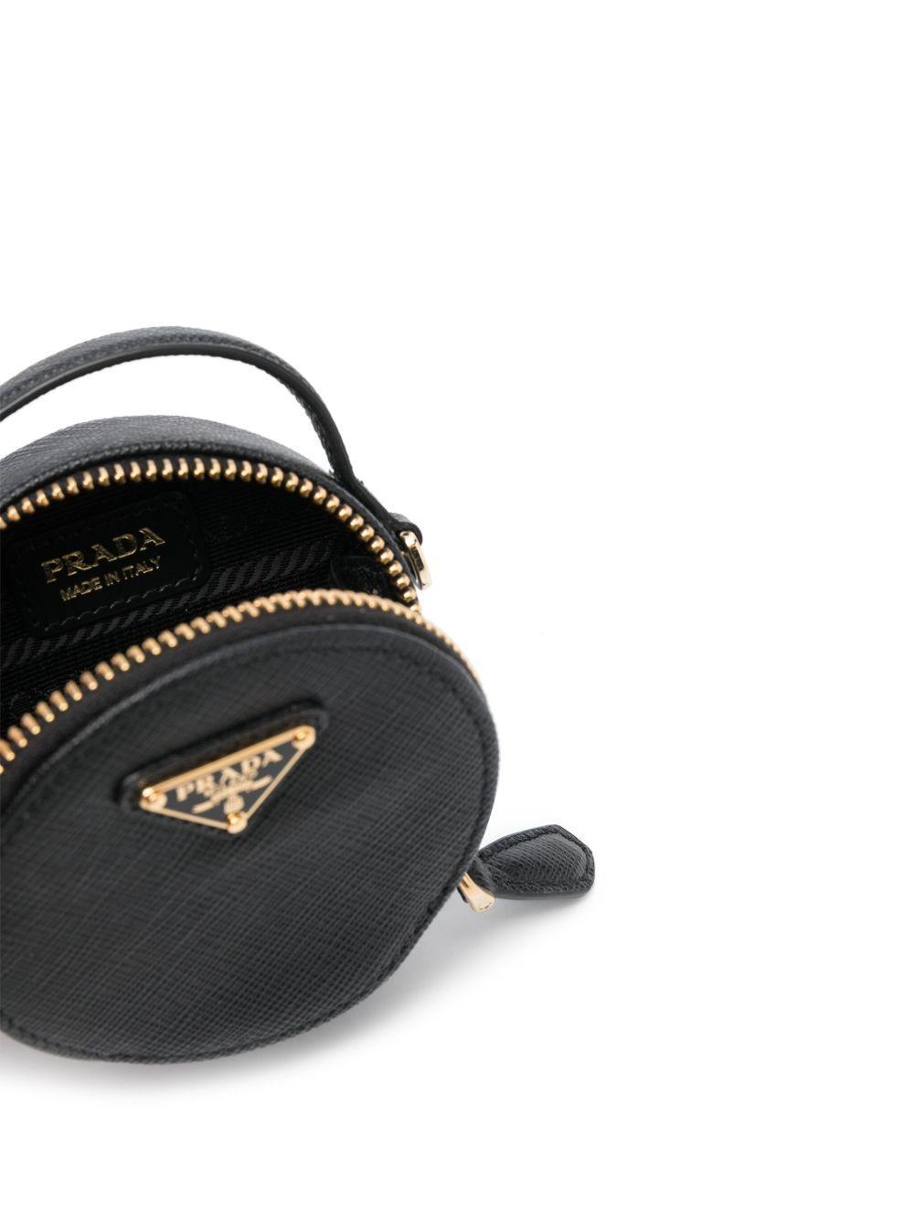 enamel-logo Saffiano-leather mini pouch Product Image